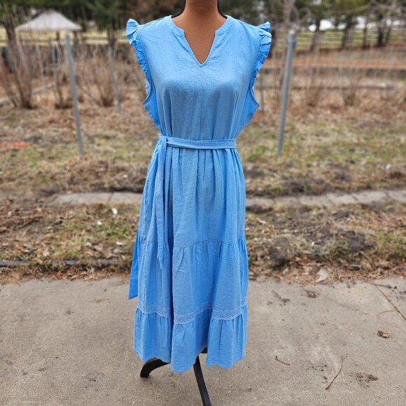 Adyson Parker Dresses & Skirts - NWT Adyson Parker Blue Midi Dress Sleeveless Size Large